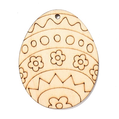 DIY Crafts Easter Egg Shape Cutouts Pendants AJEW-P087-B01-01-1