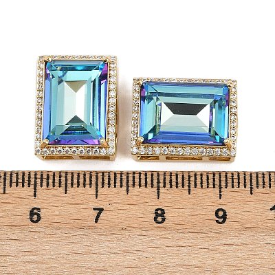 Brass Micro Pave Cubic Zirconia Multi-Strand Links KK-B150-28G-02-1