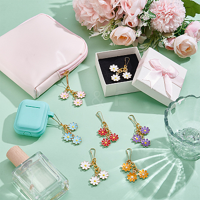 12Pcs 6 Styles Alloy Enamel Pendant Decorations HJEW-UN00139-1