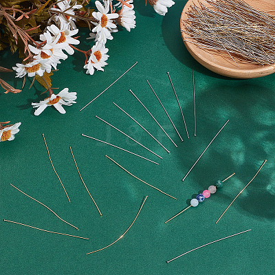 240Pcs 2 Colors 304 Stainless Steel Flat Head Pins STAS-ME0002-70-1