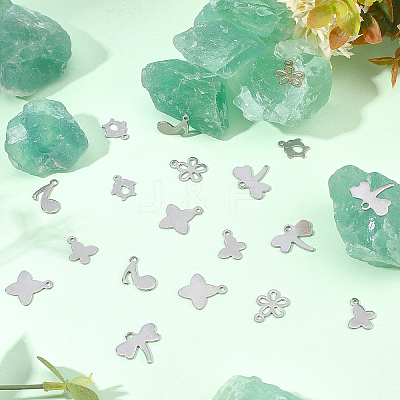 240Pcs 6 Style 304 Stainless Steel Charms STAS-DC0003-21-1