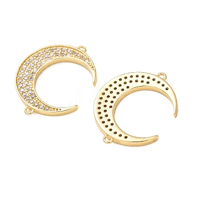 Brass Micro Pave Clear Cubic Zirconia Connector Charms CU-CBA4579-15G-1