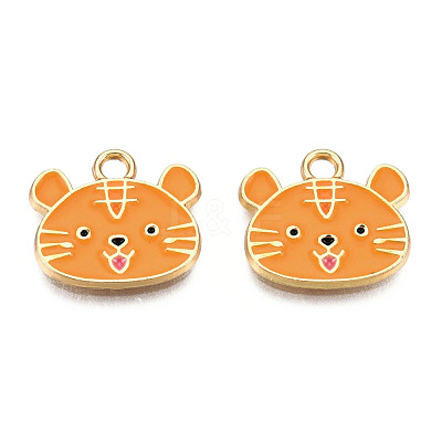 Light Gold Plated Alloy Enamel Pendants ENAM-T009-83B-RS-1