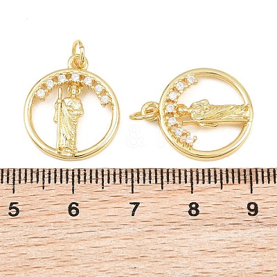Religion Brass Micro Pave Clear Cubic Zirconia Pendants CU-CBA9482-01G-12-1