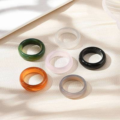 Natural Agate Rings X-RJEW-S042-04-B-1