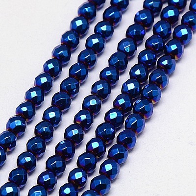 Electroplate Non-magnetic Synthetic Hematite Beads Strands G-J169B-2mm-03-1