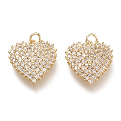 Brass Micro Pave Cubic Zirconia Pendants ZIRC-F116-06-G-1