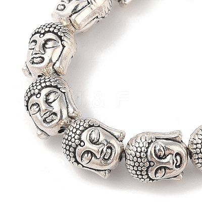 Tibetan Style Buddha Head Alloy Bead Strands X-TIBEB-O007-23-LF-1