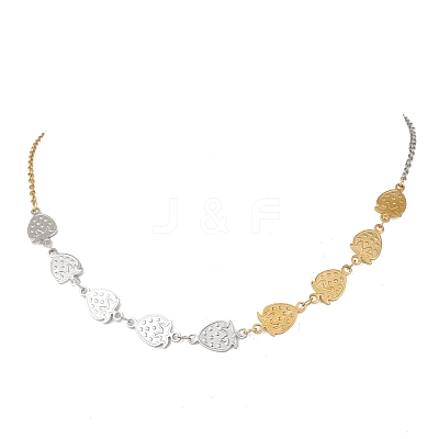 304 Stainless Steel Strawberry Link Chain Necklaces for Women NJEW-JN05804-03-1