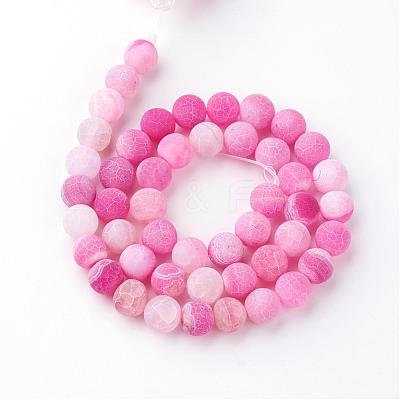 Natural Fire Crackle Agate Bead Strands G-S216-8mm-07-1