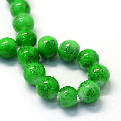 Baking Paint Glass Round Beads Strands X-DGLA-Q019-8mm-50-1