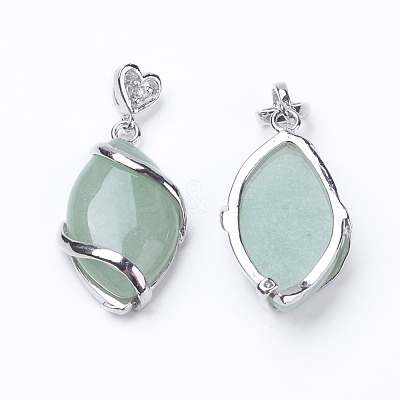 Natural Green Aventurine Pendants X-G-E423-01P-1