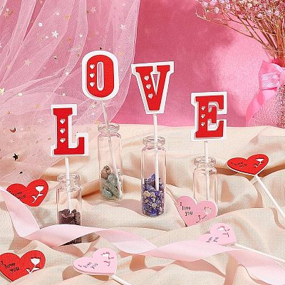 6 Sets 3 Styles 3D Wood Cake Insert Card WOOD-NB0001-86-1
