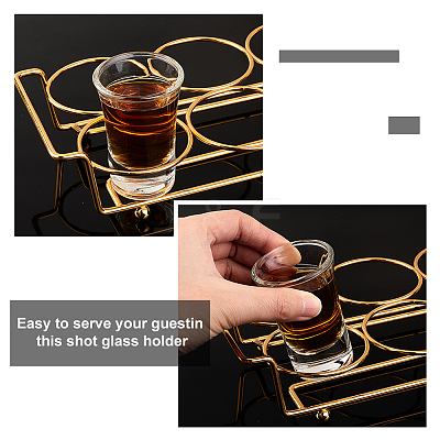 6-Hole Iron Glass Holder Display Racks ODIS-WH0025-72-1