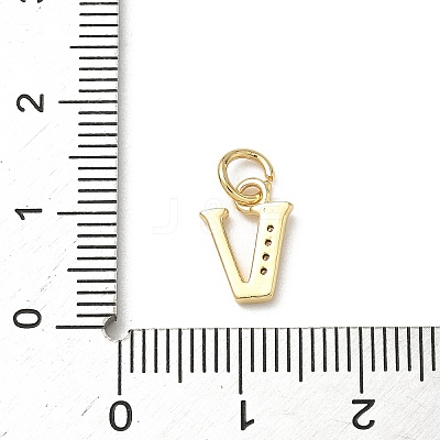 Brass Micro Pave Cubic Zirconia Charms KK-I382-03G-V-1