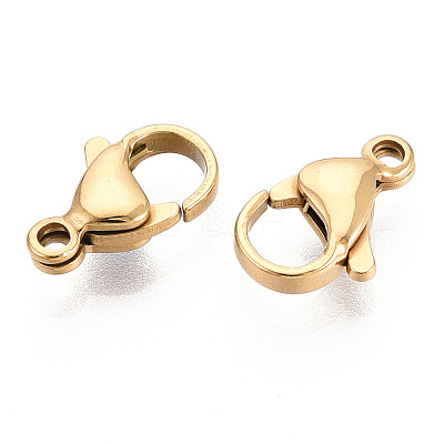 304 Stainless Steel Lobster Claw Clasps STAS-T065-13mm-34G-1