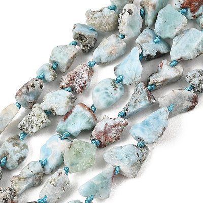 Raw Rough Natural Larimar Beads Strands G-D101-A06-01-1