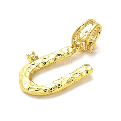 Rack Plating Brass Micro Pave Cubic Zirconia European Dangle Charms KK-L210-015G-U-1