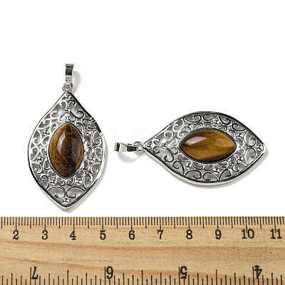 Natural Tiger Eye Pendants G-Q158-02D-1
