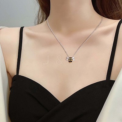 Brass Bee Stud Earrings and Pendant Necklace JX122A-1