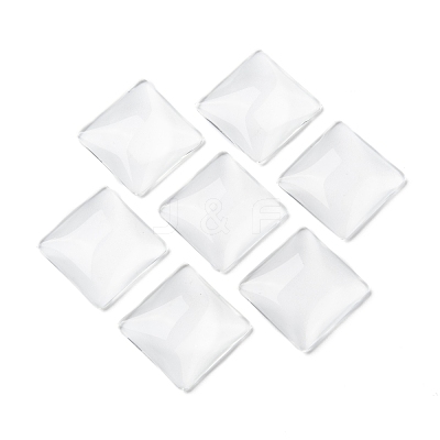 Transparent Glass Square Cabochons GGLA-A001-25mm-1