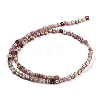Handmade Millefiori Glass Bead Strands X-LAMP-J035-4mm-10-1