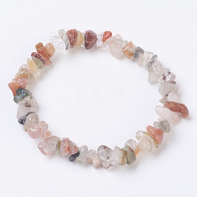 Natural Rutilated Quartz Stretch Bracelets BJEW-JB03681-05-1
