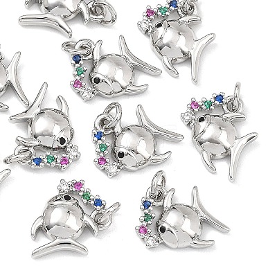 SHEGRACE Brass Colorful Cubic Zirconia Charms XGRQ3P154-591P-1