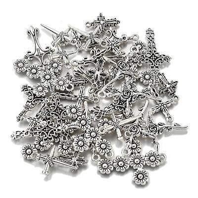 35Pcs 7 Styles Tibetan Style Alloy Pendants TIBE-FP0001-20-1