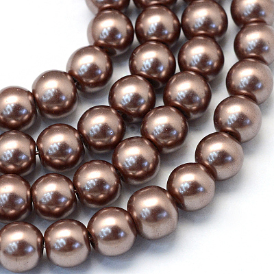 Baking Paint Pearlized Glass Pearl Round Bead Strands HY-Q330-8mm-78-1