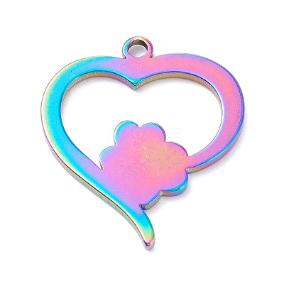 PVD Vacuum Plating 304 Stainless Steel Pendant Cabochon Settings For Enamel STAS-F249-46M-1