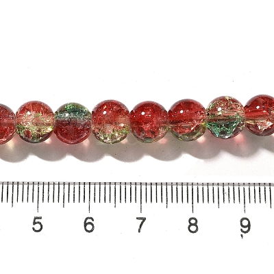 Christmas Theme Crackle Glass Beads Strands CCG-C002-8mm-12-1