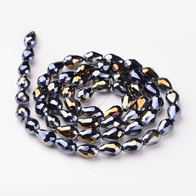 Electroplate Glass Beads Strands EGLA-D015-12x8mm-14-1