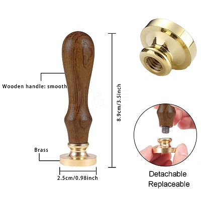 DIY Wood Wax Seal Stamp AJEW-WH0131-200-1