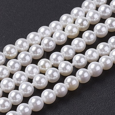 Shell Pearl Bead Strands BSHE-P023-5mm-1