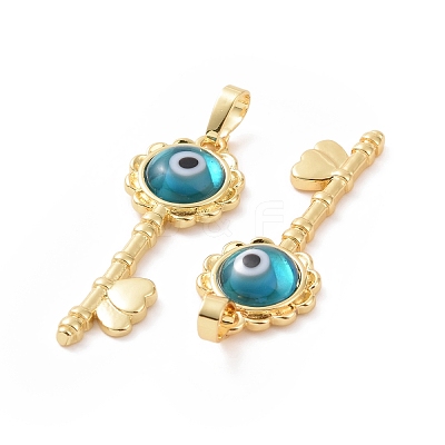 Handmade Evil Eye Lampwork Pendants ZIRC-F136-05G-03-1