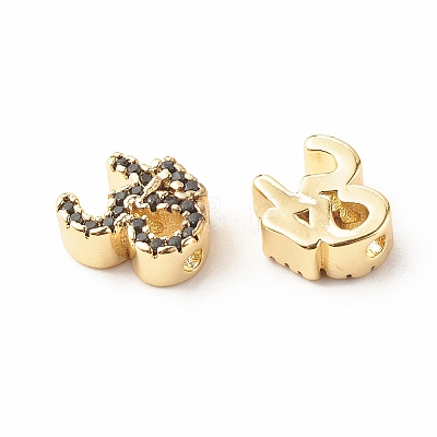 Rack Plating Brass Cubic Zirconia Beads KK-B051-04G-03-1