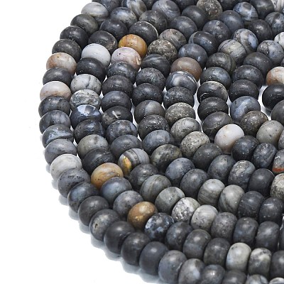 Natural African Black Opal Beads Strands G-P575-A31-8x5mm-1