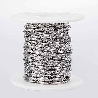 Tarnish Resistant 304 Stainless Steel Bar Link Chains CHS-H009-18P-1