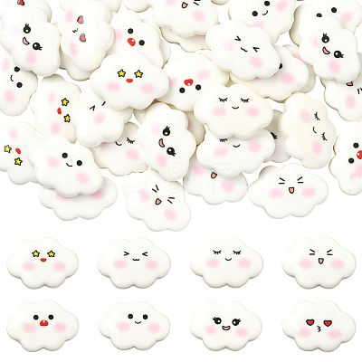 40Pcs 8 Styles Funny Opaque Resin Cabochons RESI-SC0036-69-1