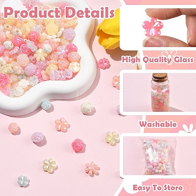 360Pcs 6 Styles UV Plating Opaque Acrylic Beads OACR-YW0004-65-1
