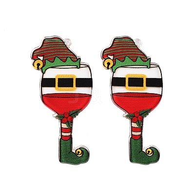 Christmas Theme Printing Acrylic Pendants BACR-N002-01H-1