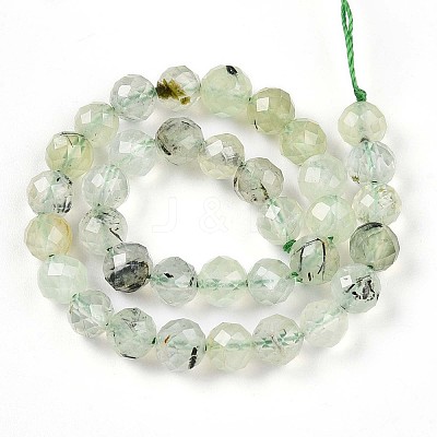 Natural Prehnite Beads Strands G-S345-6mm-28-1