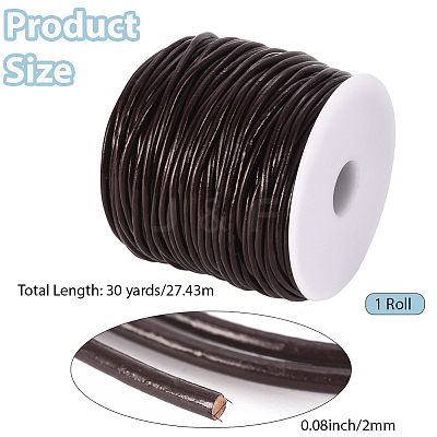 1 Roll Cowhide Leather Jewelry Cord WL-CL0001-03A-02-1
