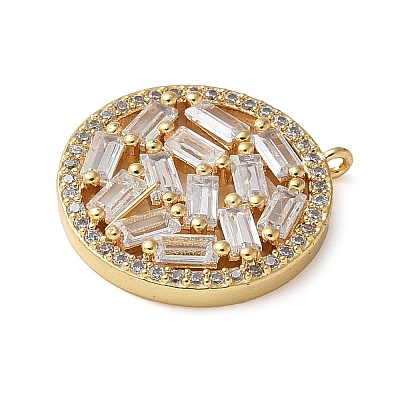 Brass Micro Pave Cubic Zirconia Pendants KK-C086-01G-1