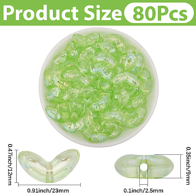 80Pcs Transparent Acrylic Beads TACR-PA0001-17-1