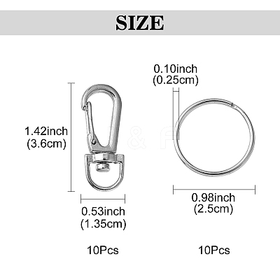 10Pcs Alloy Swivel Lobster Claw Clasps FIND-YW0004-31-1