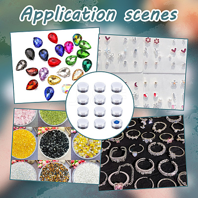 Column Plastic Loose Diamond Storage Screw Top Foam Gem Jars CON-HY0001-04A-1