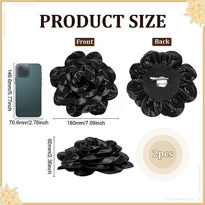 2Pcs Satin Brooches JEWB-FG0001-48C-1