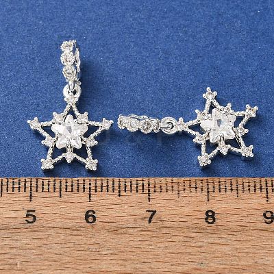 Brass Pave Clear Cubic Zirconia European Dangle Charms CU-CBAEC99-26S-1